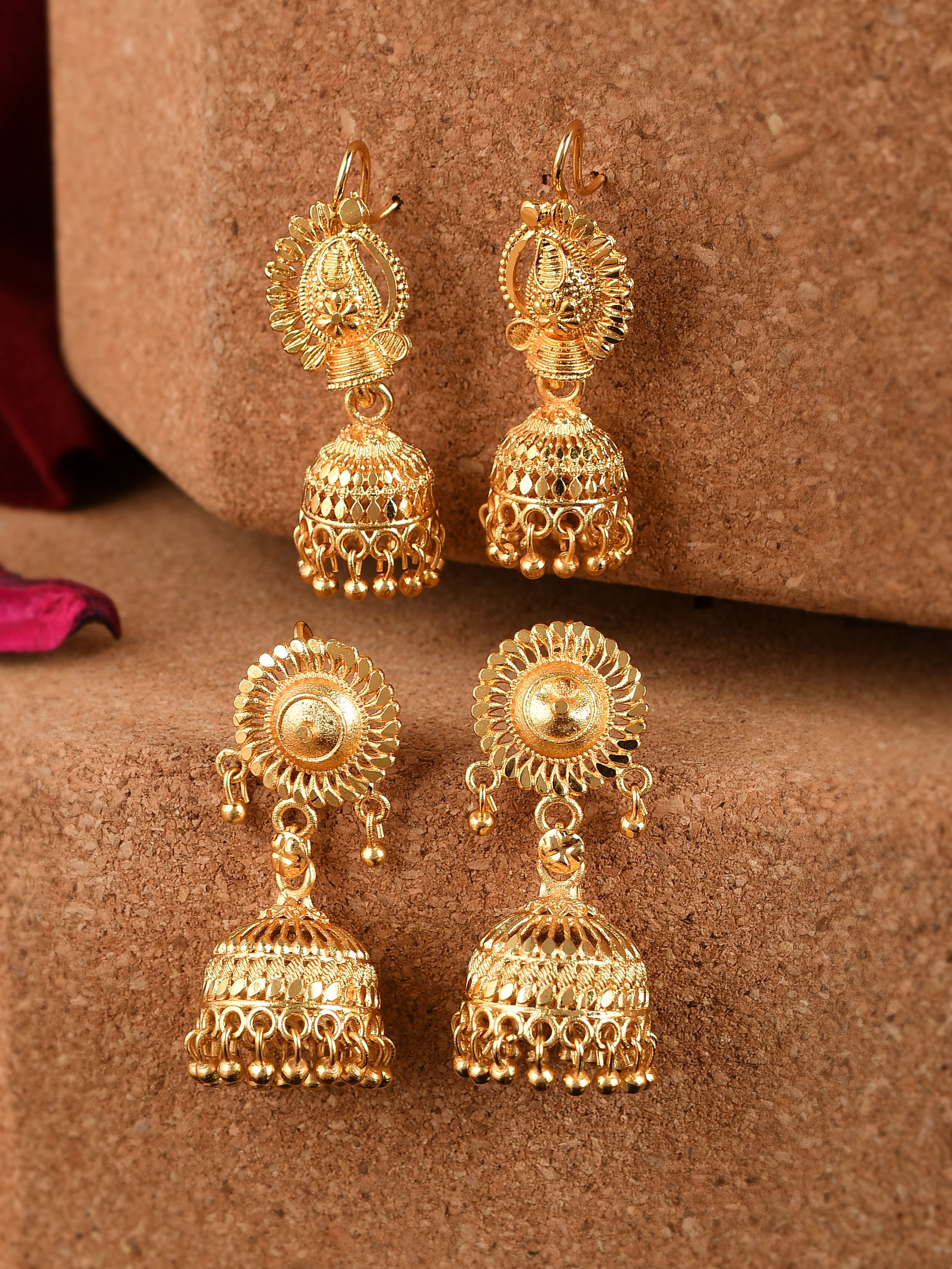 Buy VIRAASI Silver Plated Ethnic Pearl Drop Big Jhumka Earrings for Women  and Girls online