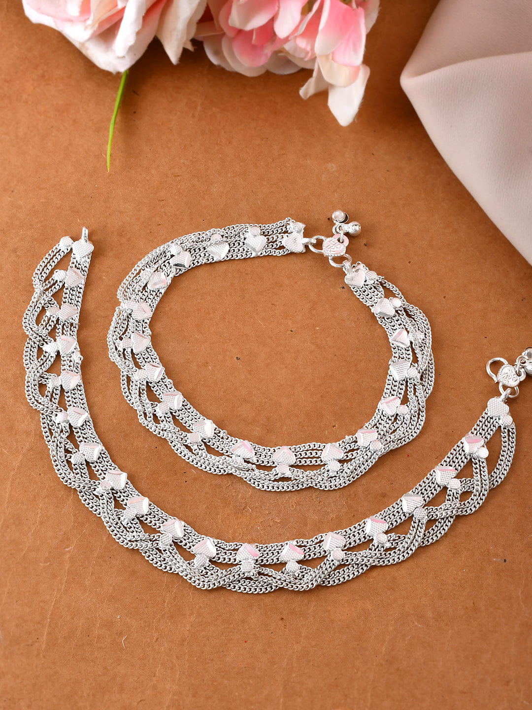 Traditional Silver Plated Bridal Payal | Ethnic Anklet Pair For Women