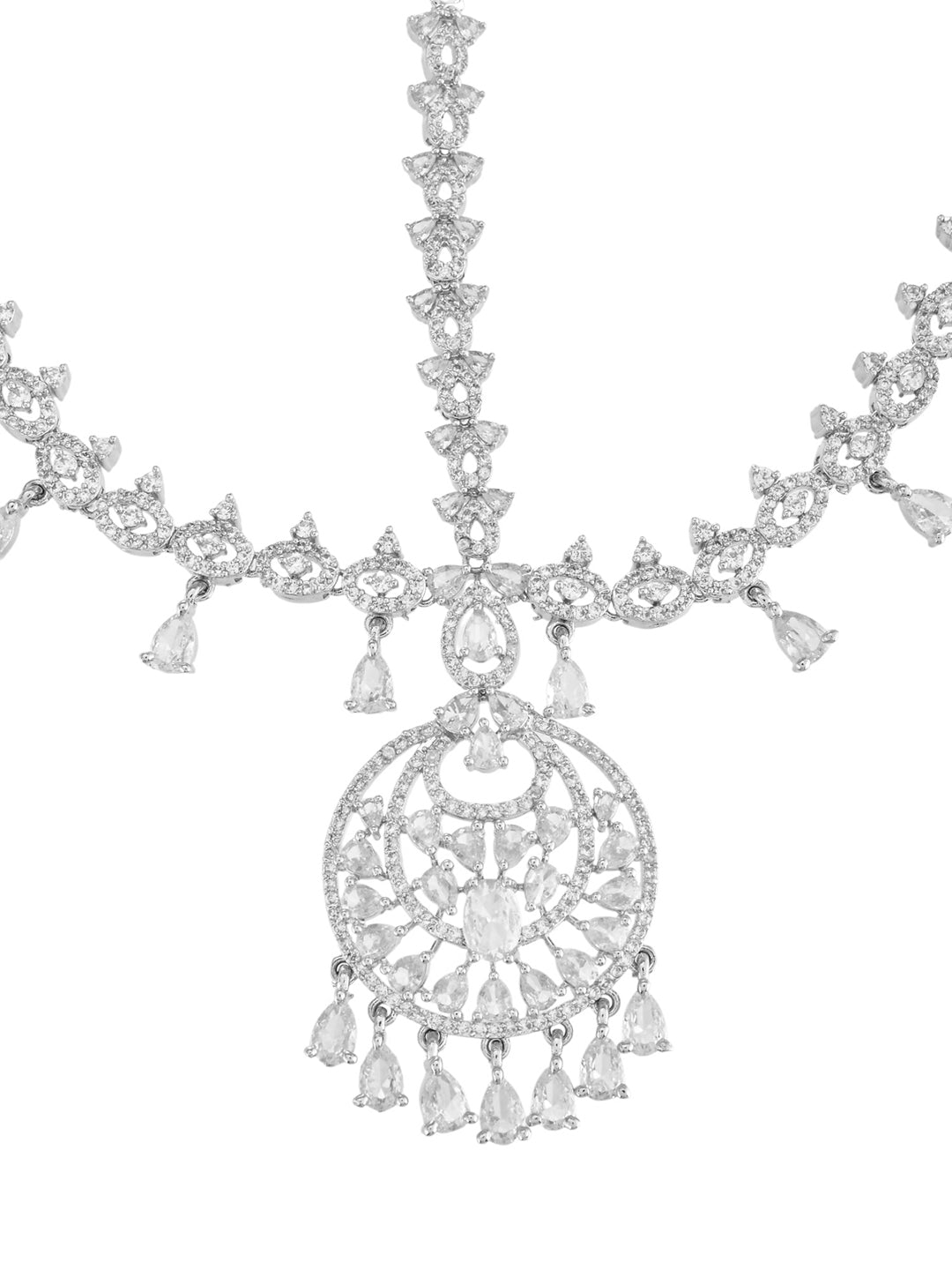 Bridal American Diamond Mathapatti with Maangtika | Party & AD jewellery