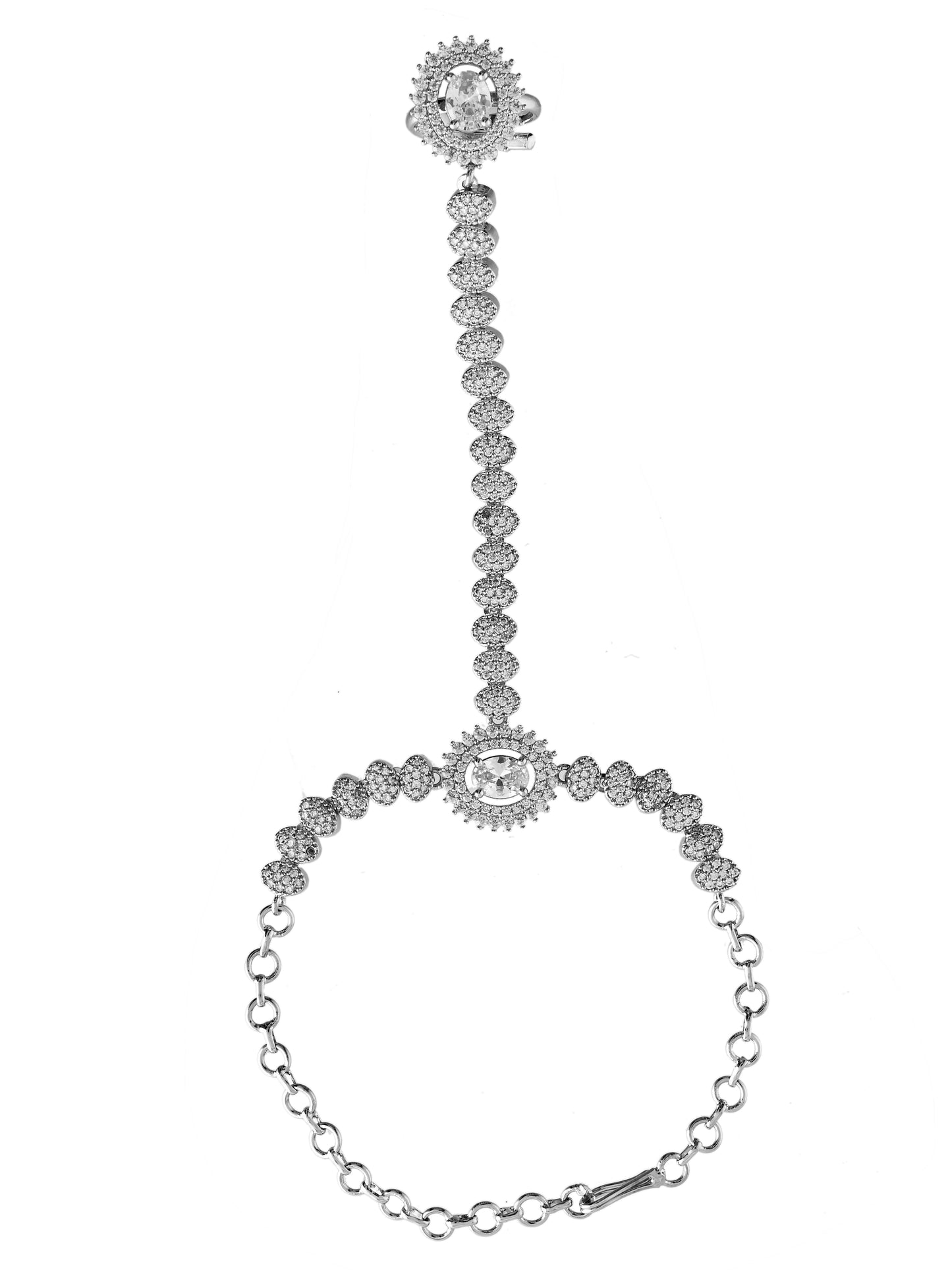 American Diamond Look Bridal Haath Phool Bracelet For Women & Girls