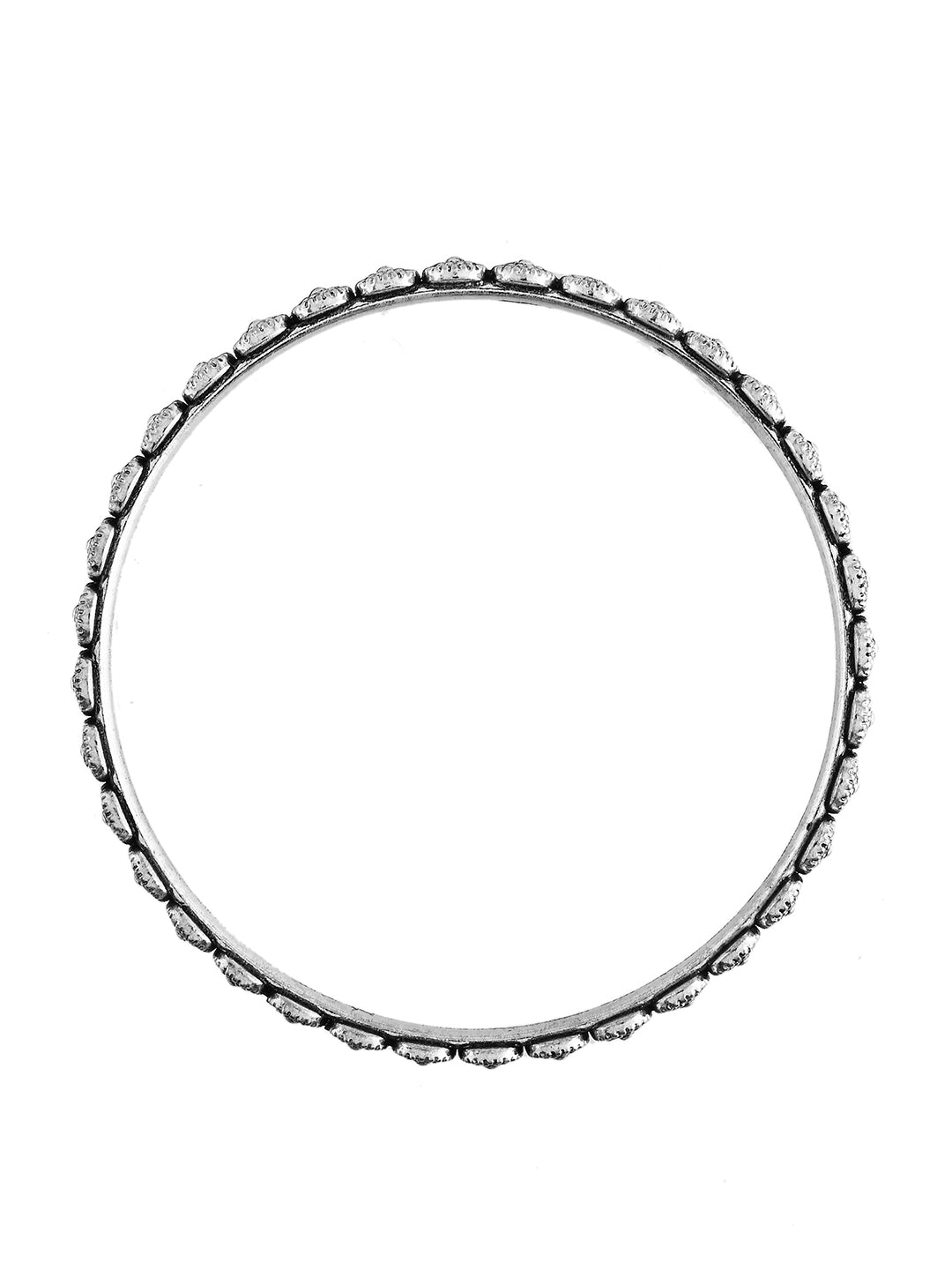 Oxidised Silver Textured Bangle Set For Women & Girls | Traditional Daily Wear Bangles