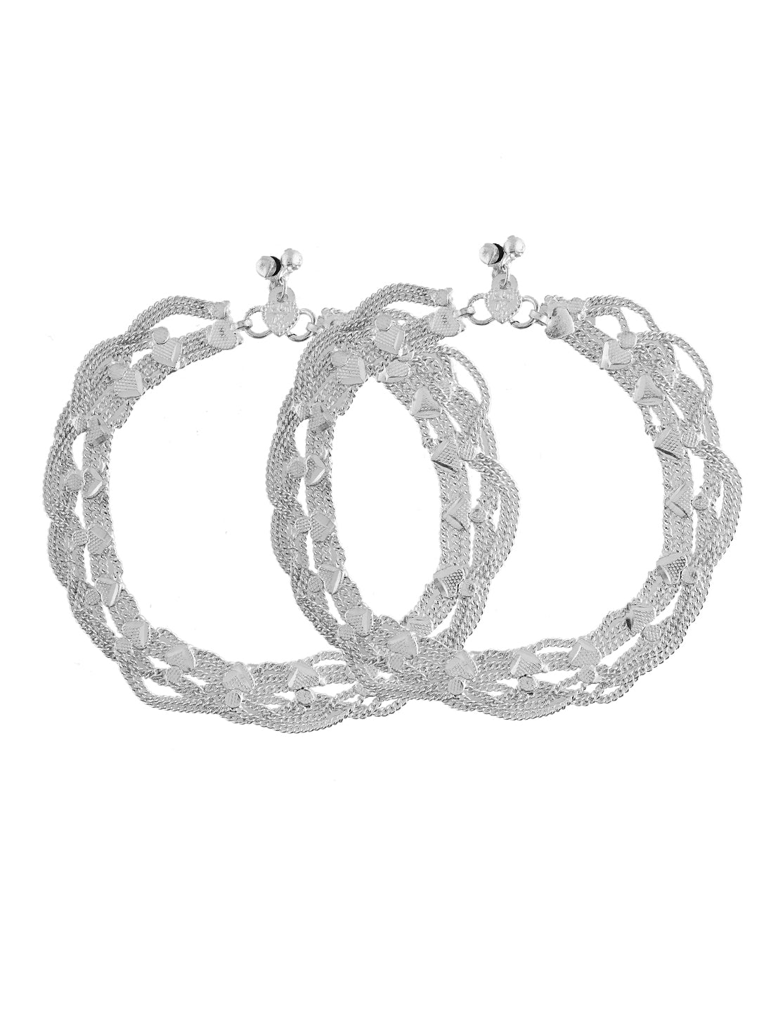 Traditional Silver Plated Bridal Payal | Ethnic Anklet Pair For Women