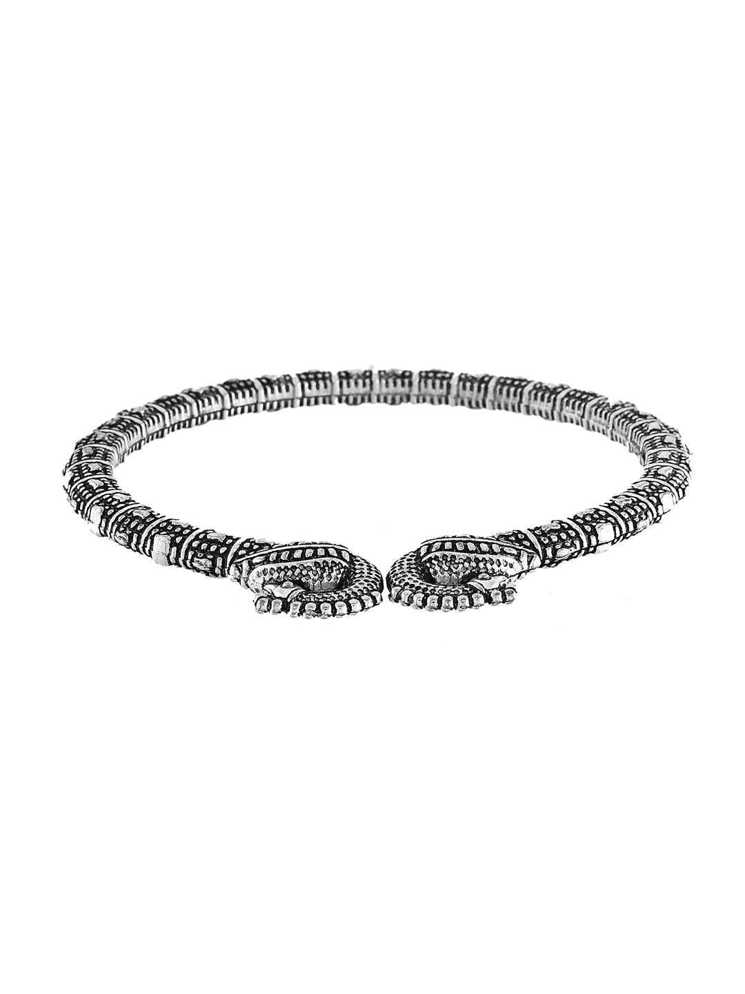 Antique Silver Oxidised Peacock Design Bangle For Women & Girls | Traditional Ethnic Kada