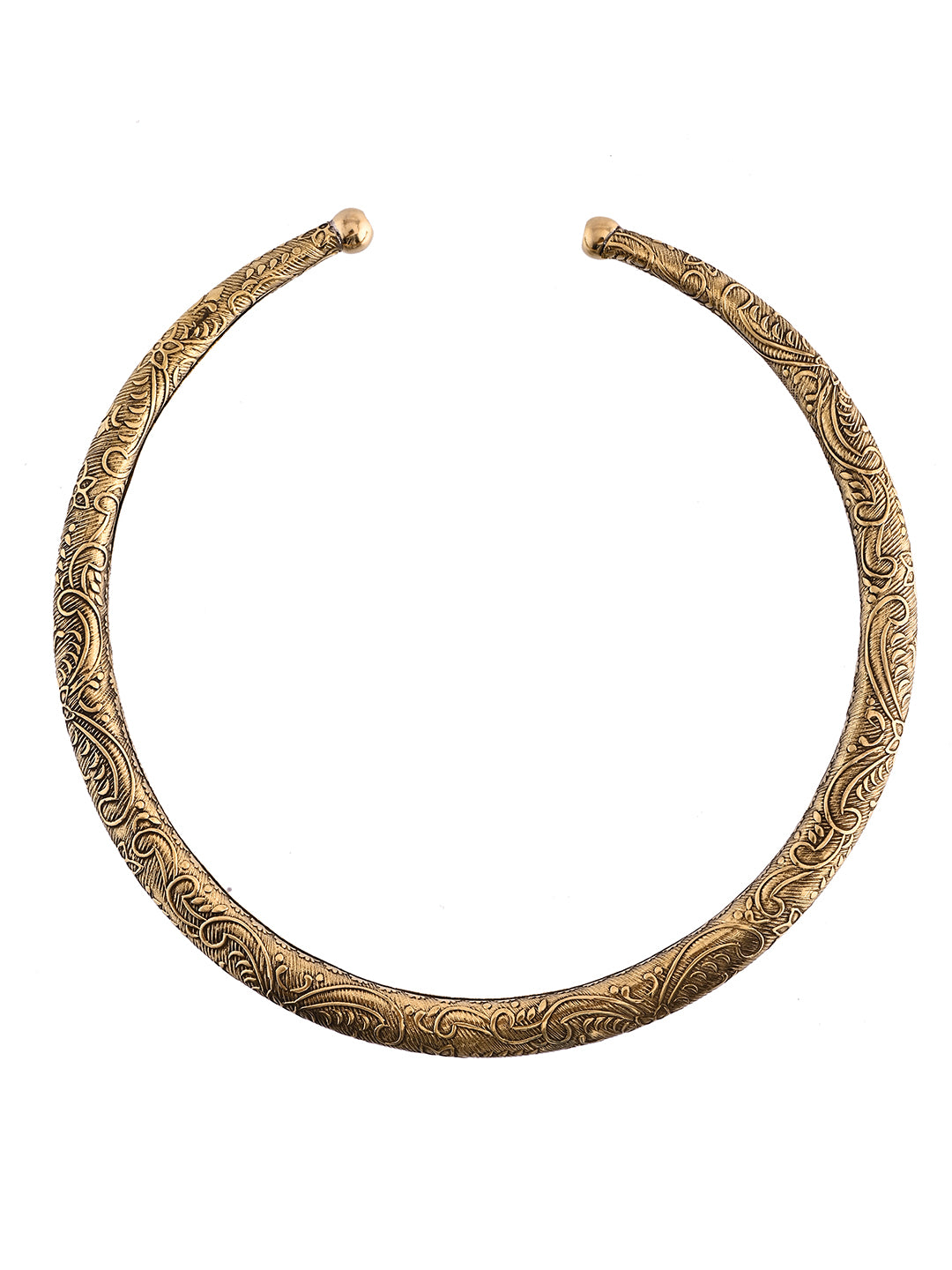 Antique Gold Torque Necklace | Western Open Collar Choker Necklace For Women