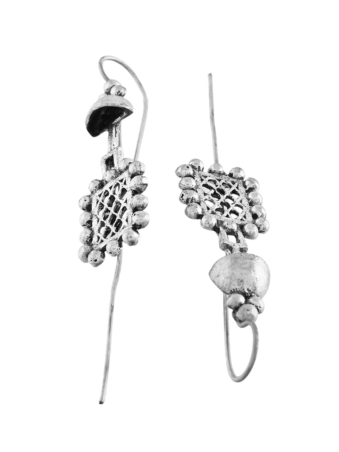 Oxidised Silver Dangler Earrings For Women | Ethnic Boho Earrings