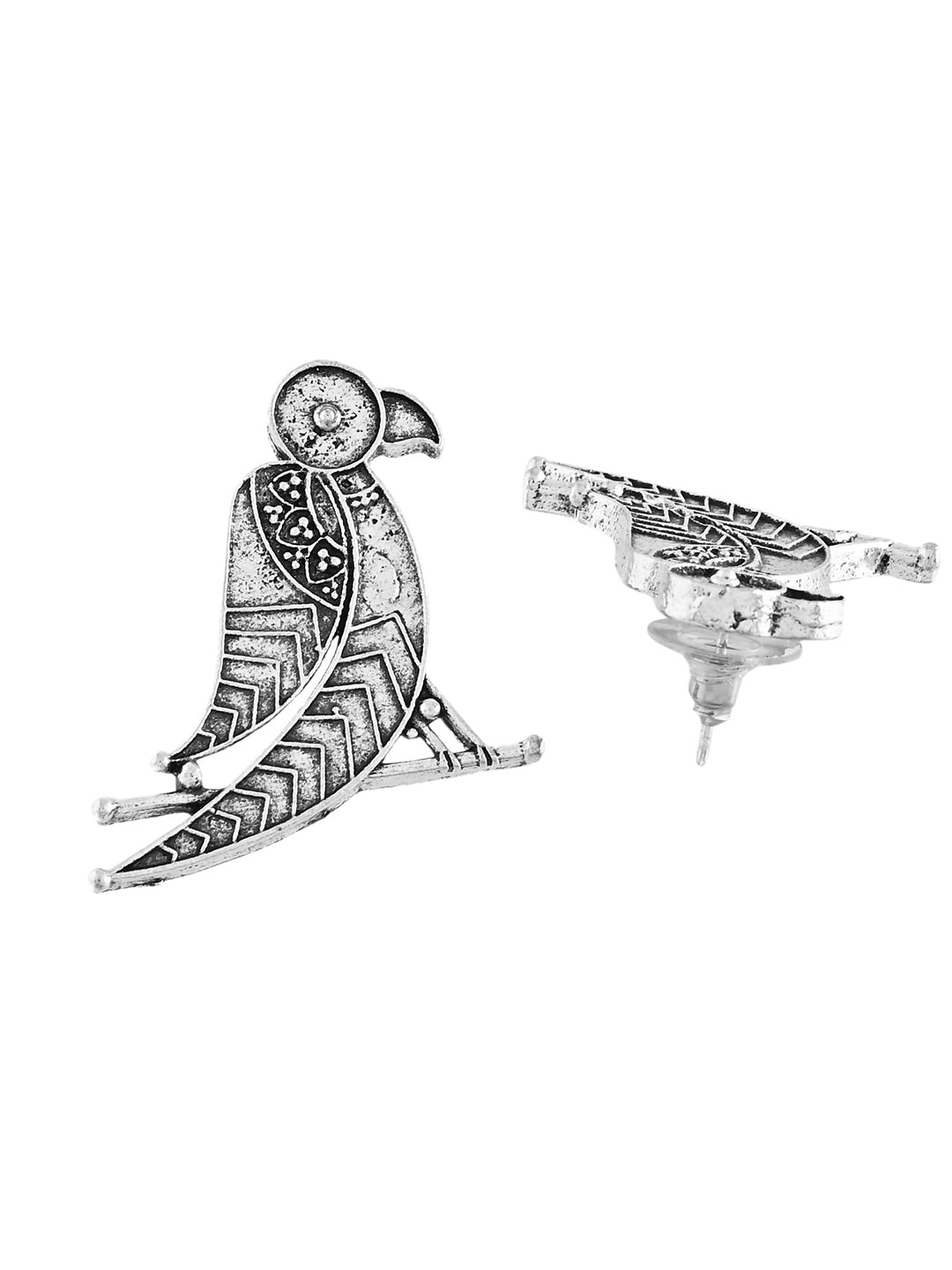 Oxidised Silver Dangler Earrings For Women | Ethnic Stud Boho Earrings