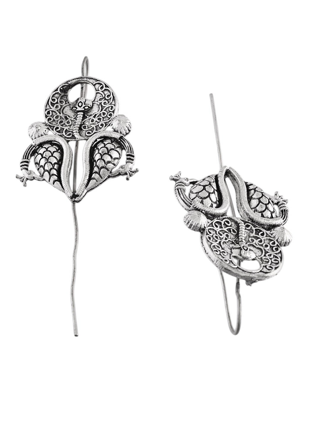 Oxidised Silver Dangler Earrings For Women | Lightweight Ethnic Boho Earrings