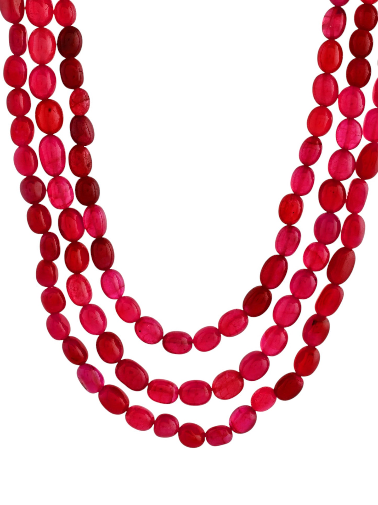 Handcrafted Pink Triple-Layer Bead Necklace | Classic Festive Wear Necklace For Women