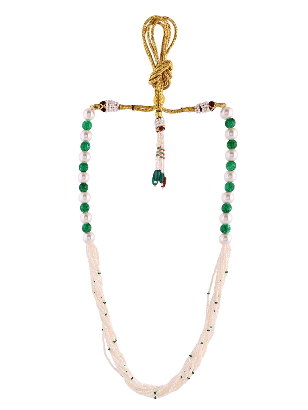 Multi-Layer White Beaded Necklace With Pearl | Ethnic Necklace Set For Women