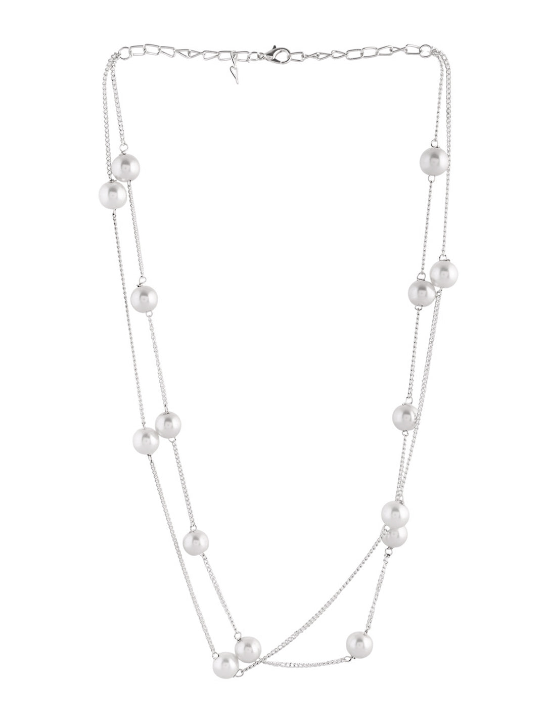 Stylish Double Layer Pearl Chain Necklace For Women & Girls | Daily Wear, Western & Casual Jewellery