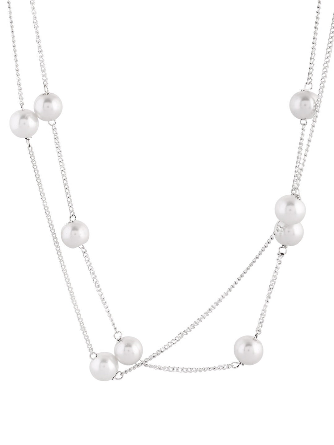 Stylish Double Layer Pearl Chain Necklace For Women & Girls | Daily Wear, Western & Casual Jewellery
