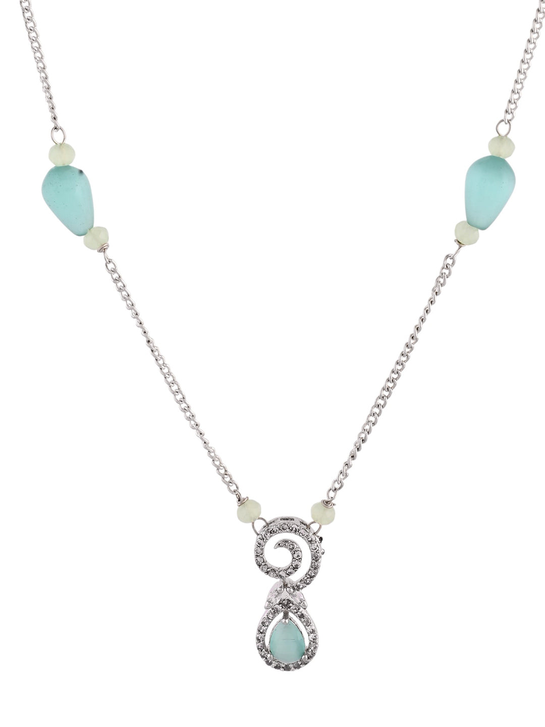 Handcrafted Mint Green Pendant Necklace | Everyday Wear Necklace For Women