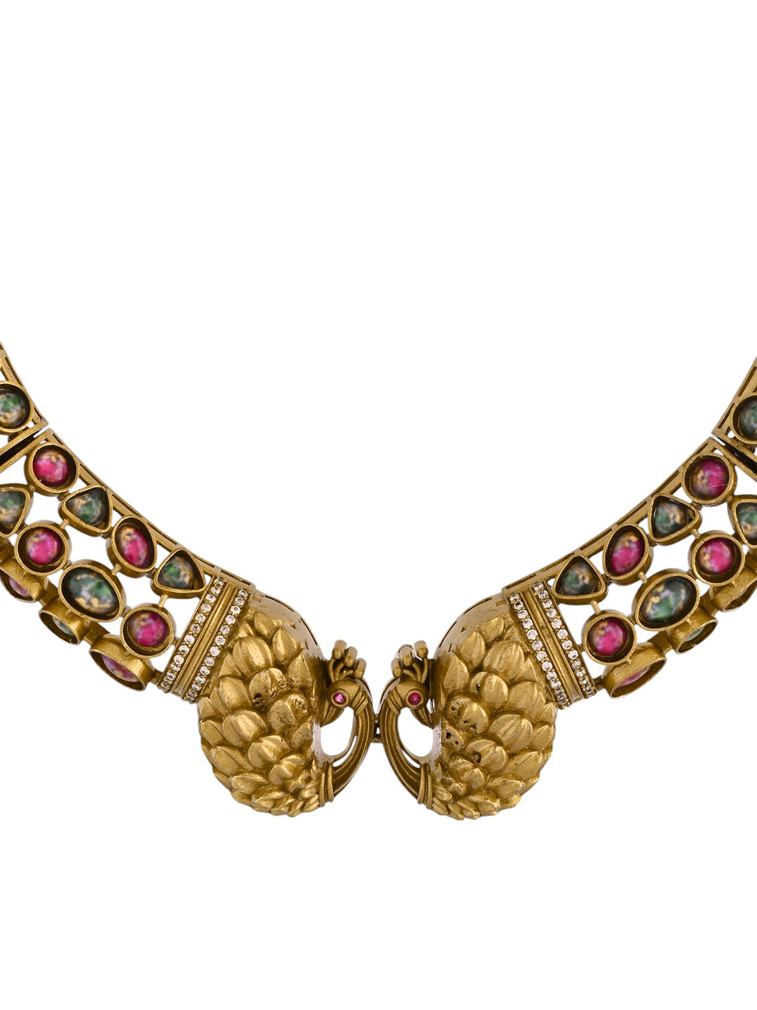 Antique Peacock Kundan Necklace Set For Women | Ethnic Jewellery Set