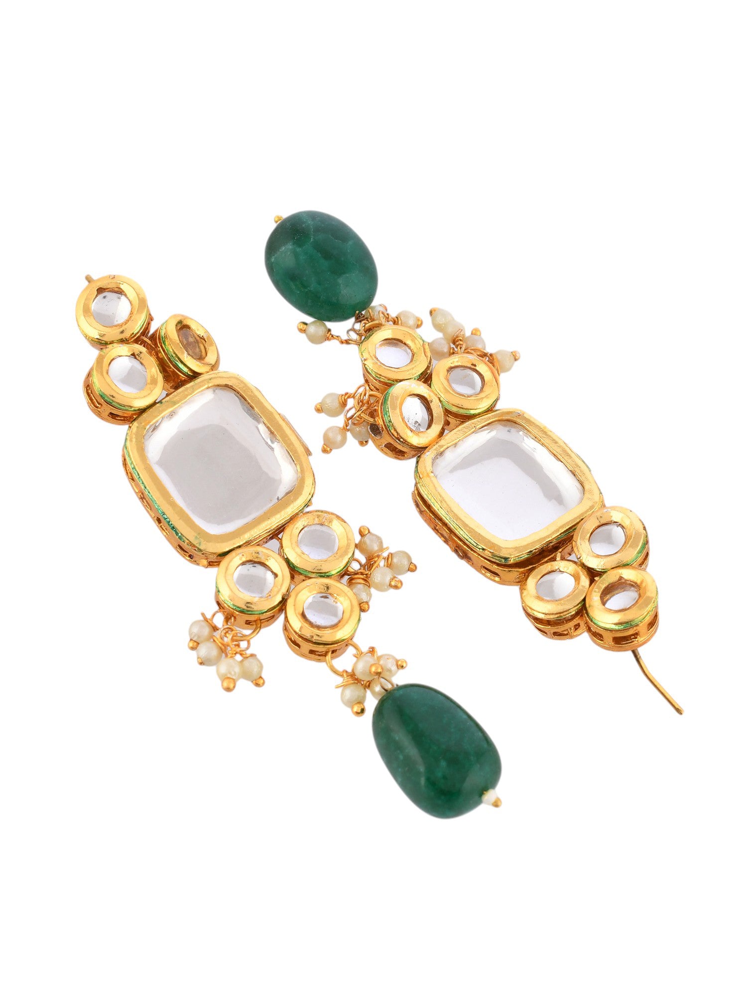 Gold-Plated kunden & White pearl Necklace and Earrings