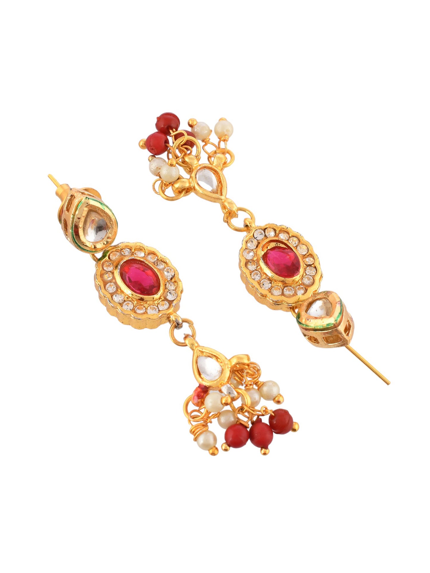 Gold-Plated kunden & White pearl Necklace and Earrings