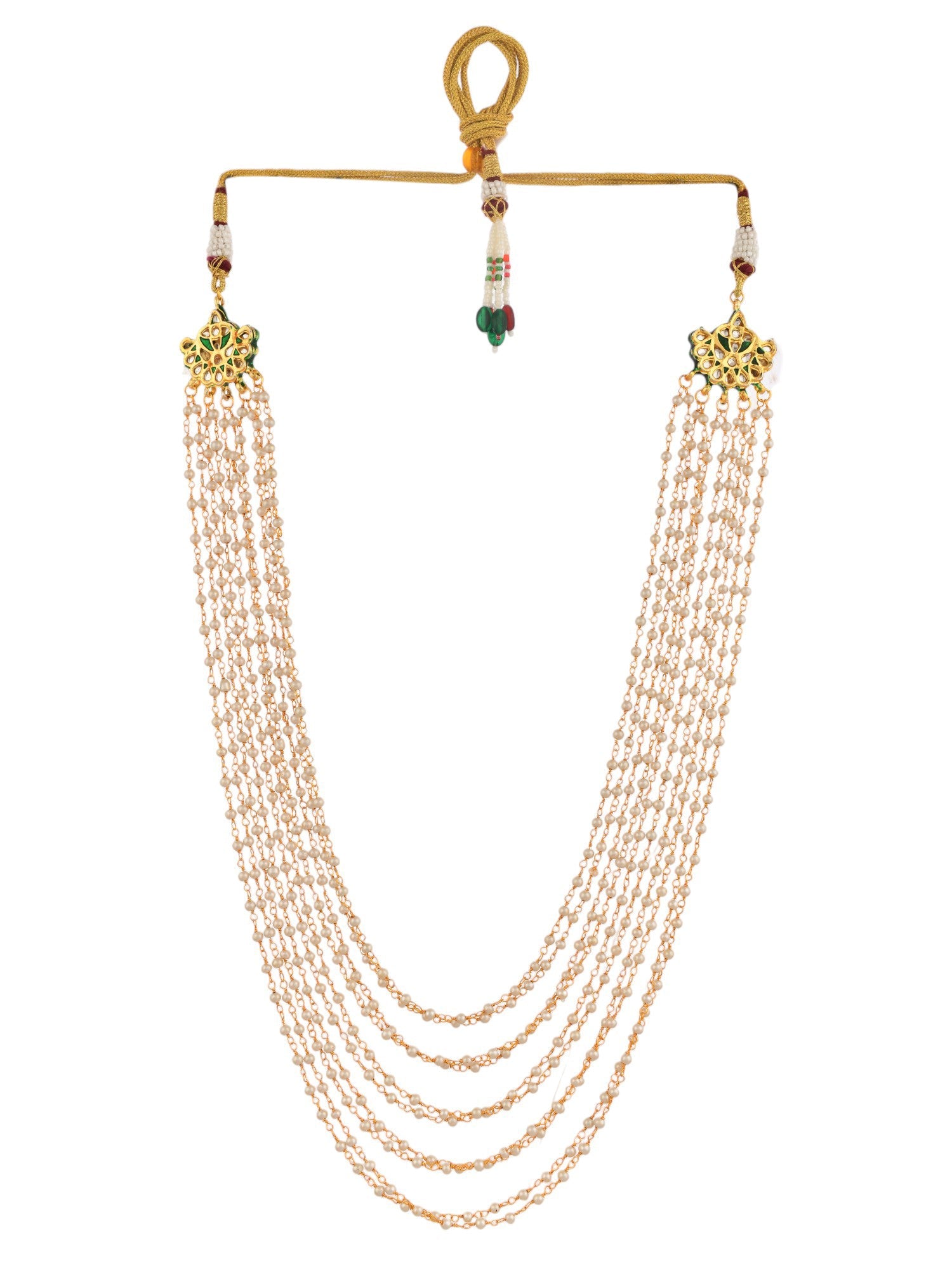 Multi Layered Pearl and Gold-Plated  Necklace Set for Women & girls