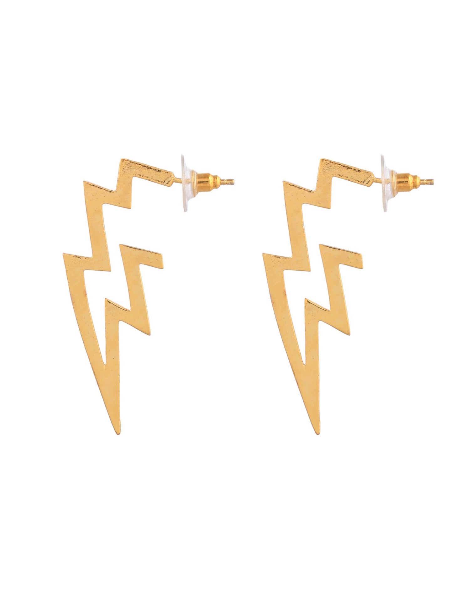 Elegant Gold Lightning Bolt Earrings