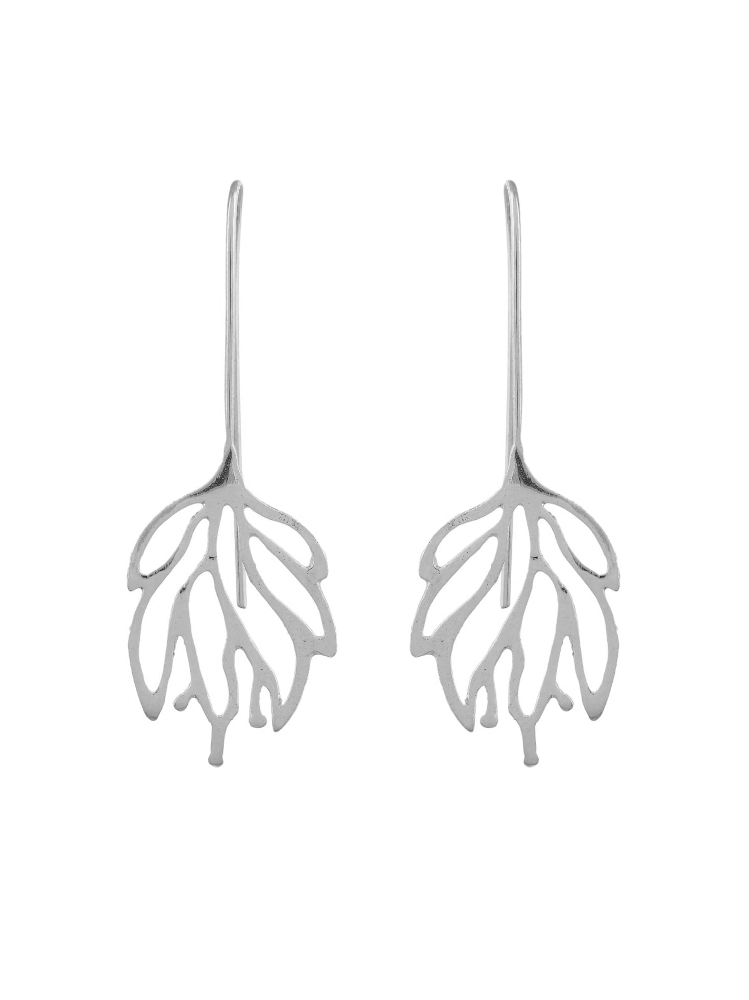 Elegant Silver Leaf Earrings