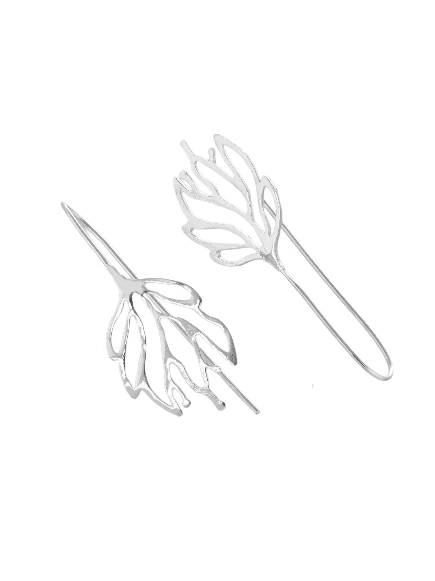 Elegant Silver Leaf Earrings