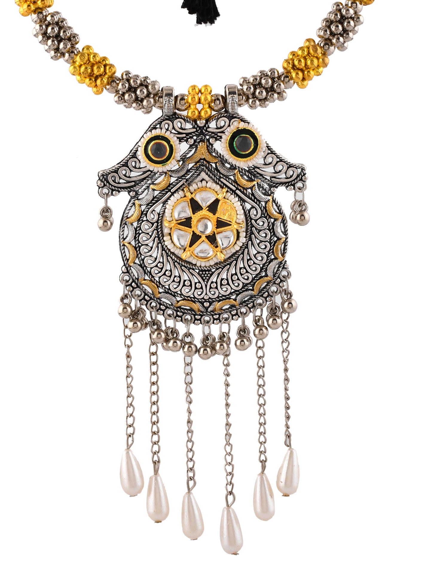 Traditional Oxidised Tribal Necklace Set With Earrings For Women | Boho Jewellery For Ethnic & Casual Wear