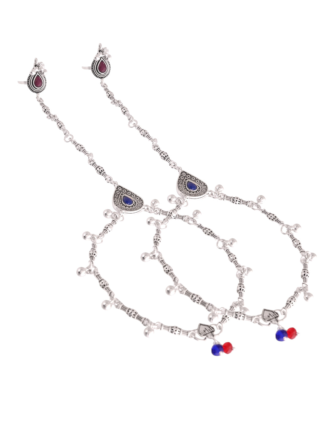 Traditional Silver-Plated Payal With Toe Ring For Women | Anklet & Bichiya Set