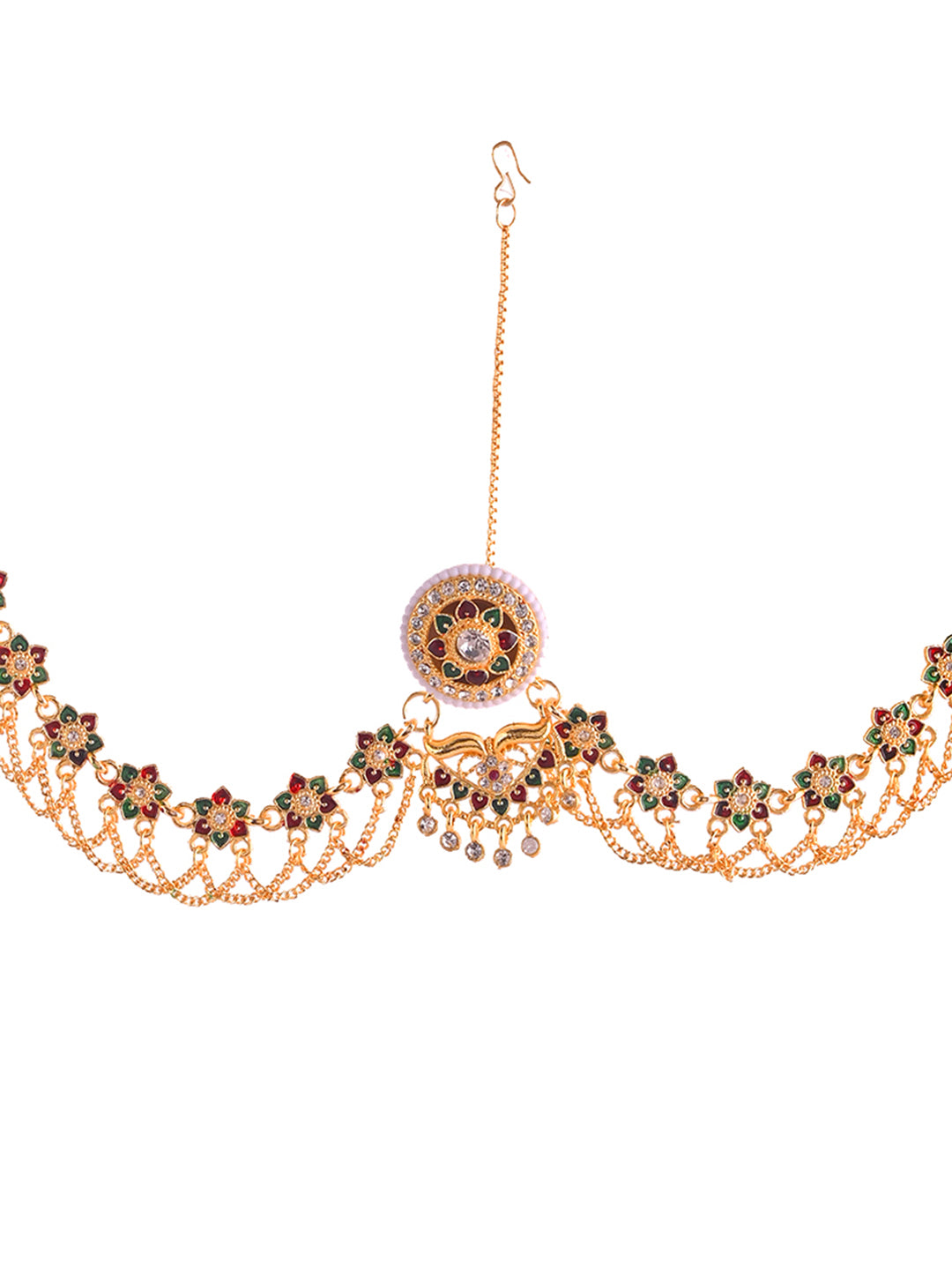 Gold-Toned Peacock Maang Tikka for Women | Indian Bridal Jewelry | Wedding & Ethnic Accessories