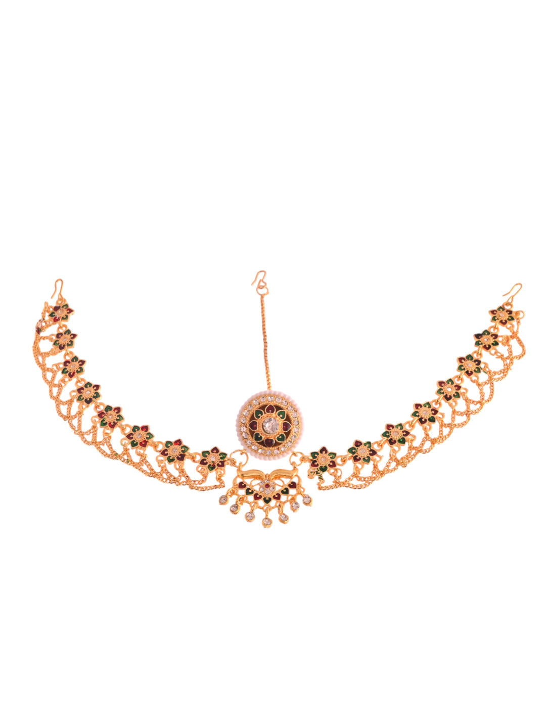 Gold-Toned Peacock Maang Tikka for Women | Indian Bridal Jewelry | Wedding & Ethnic Accessories