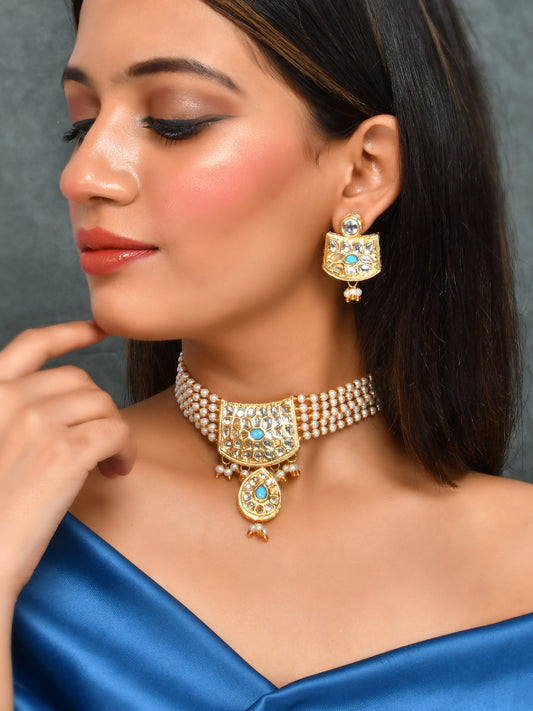 Gold Plated Choker Jewellery Set