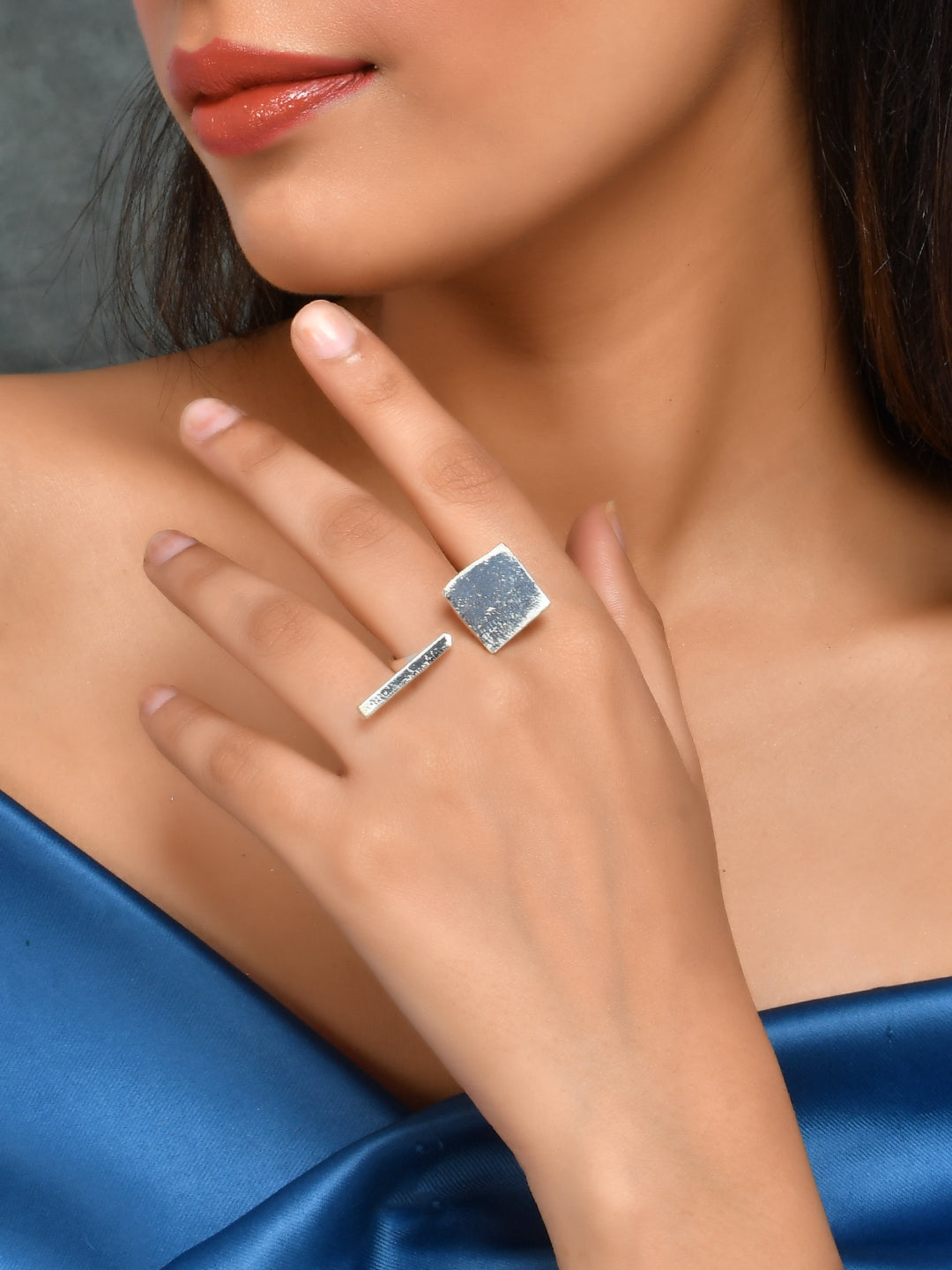 Silver Plated Brass Adjustable Finger ring