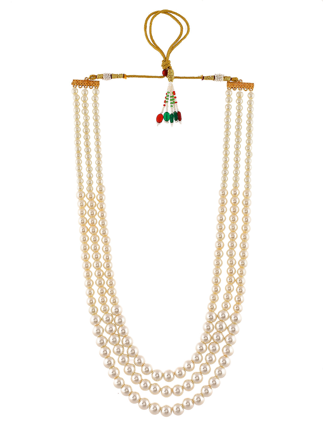 Gold-Plated Layered pearl Necklace