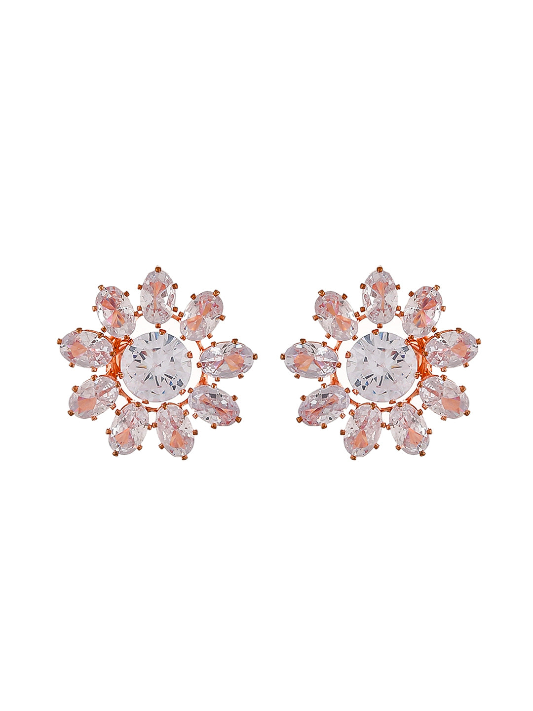 CZ Floral Western Earrings