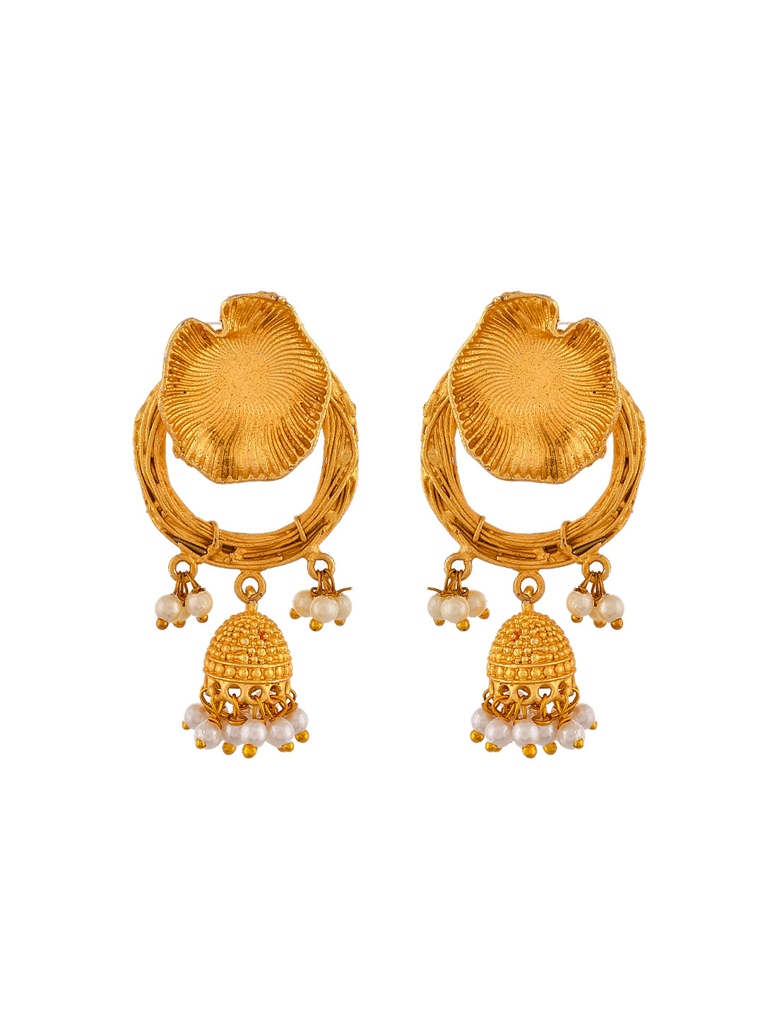 22K Big Plain Gold Earrings - South India Jewels
