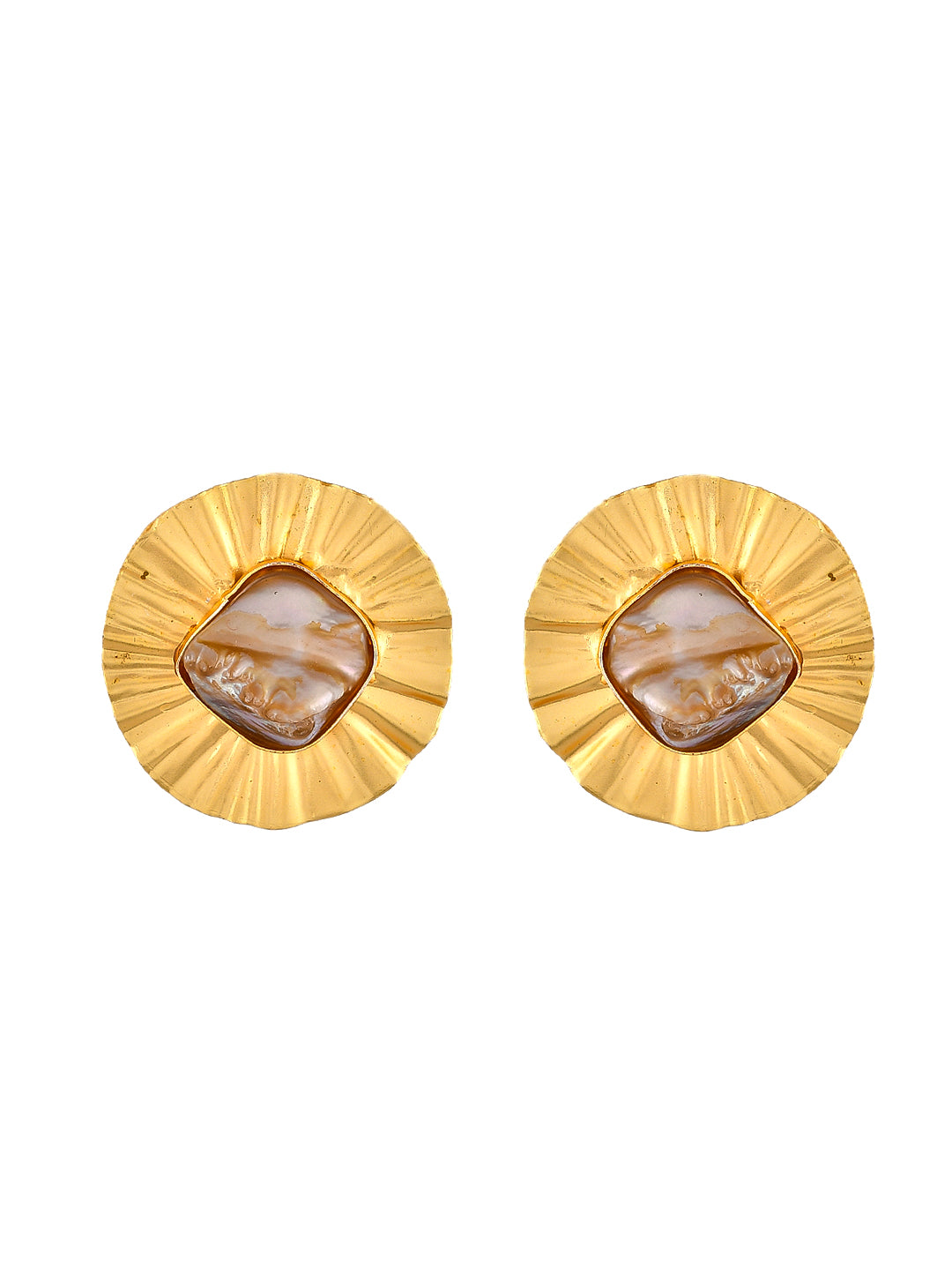 Gold Plated Handcrafted Stud Earrings