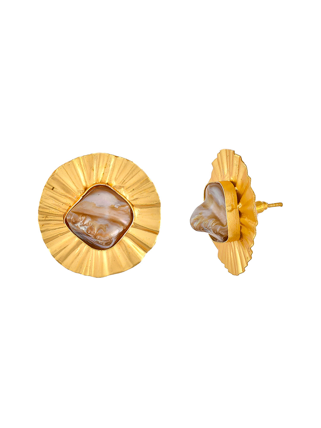 Gold Plated Handcrafted Stud Earrings