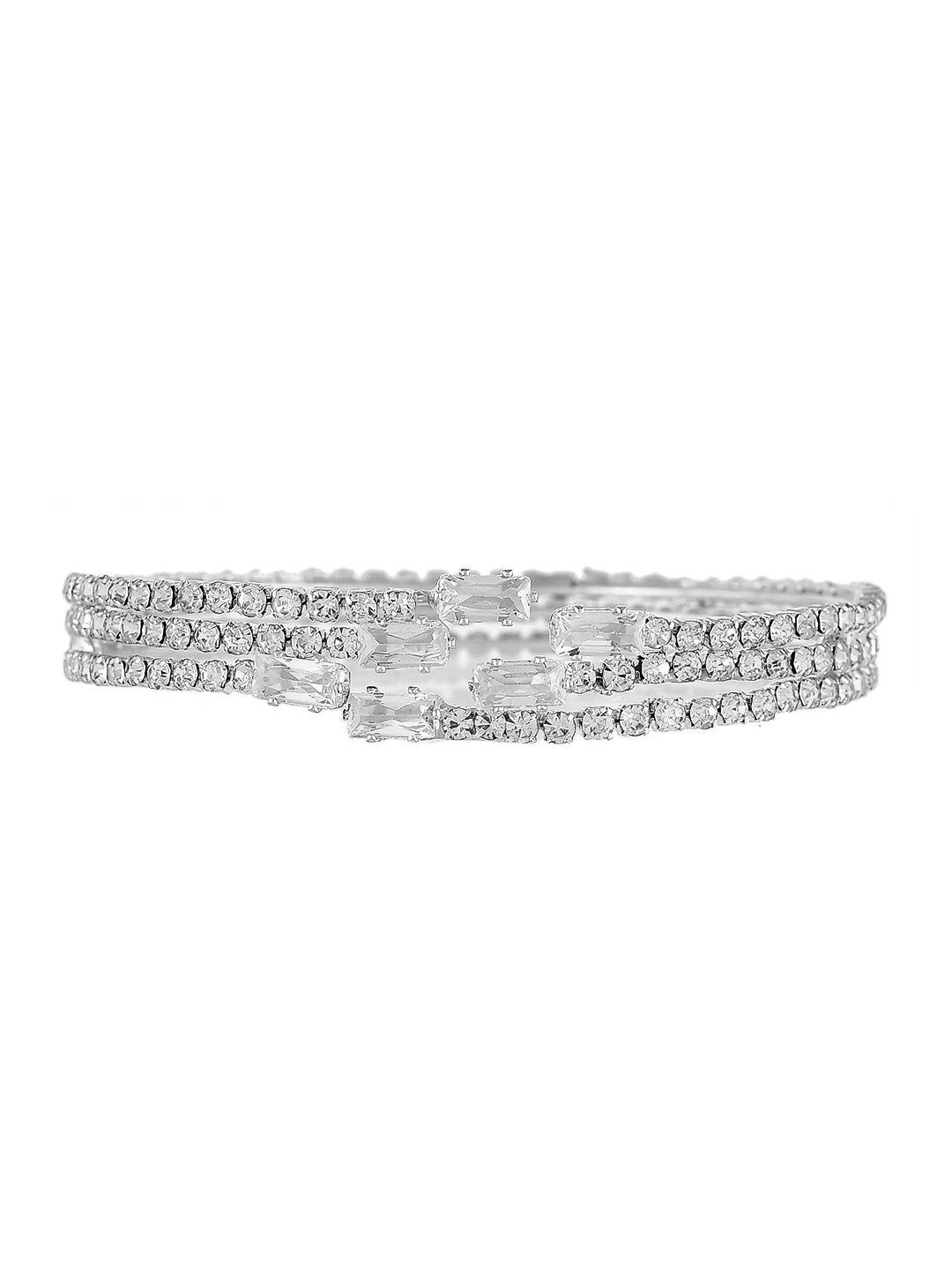 Silver Plated CZ Traditional Bracelet