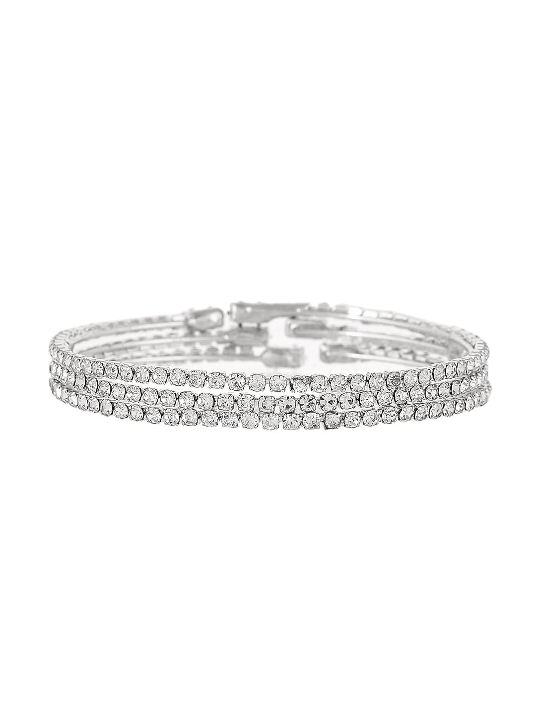 Silver Plated CZ Traditional Bracelet