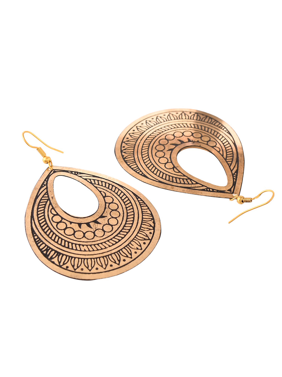 Golden Labyrinth Teardrop Earrings | Traditional & Ethnic Earrings