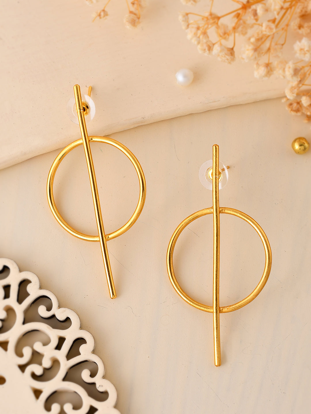 Beautiful Gold Tone  Long Earrings