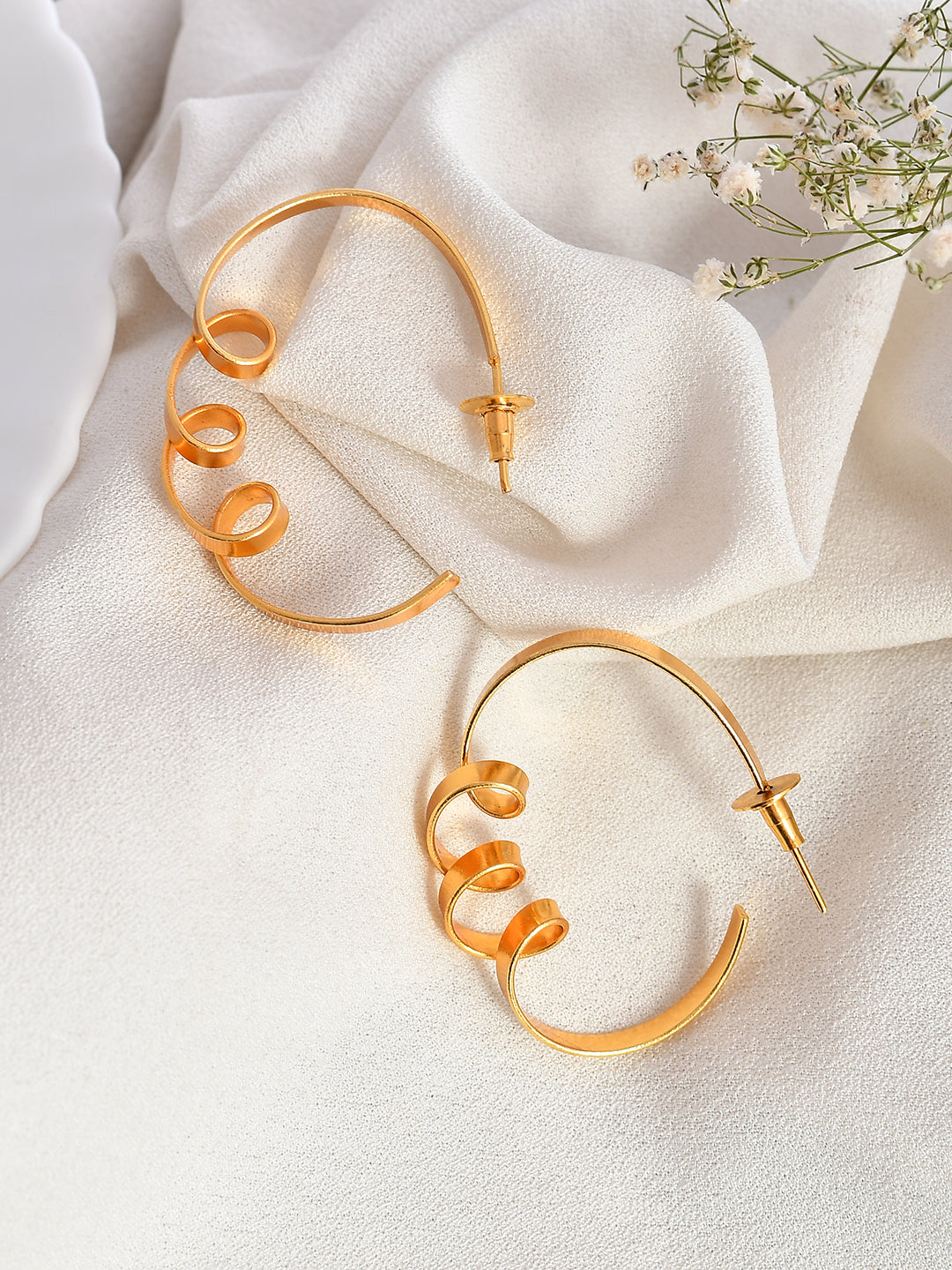 Gold plated half hoop earring