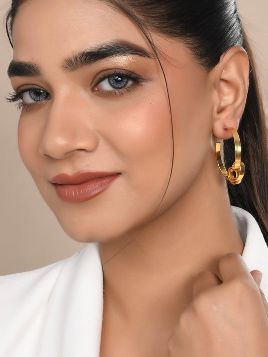 Gold plated half hoop earring