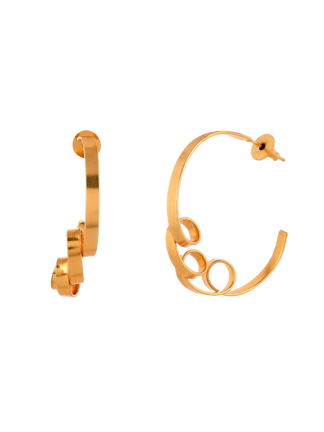 Gold plated half hoop earring