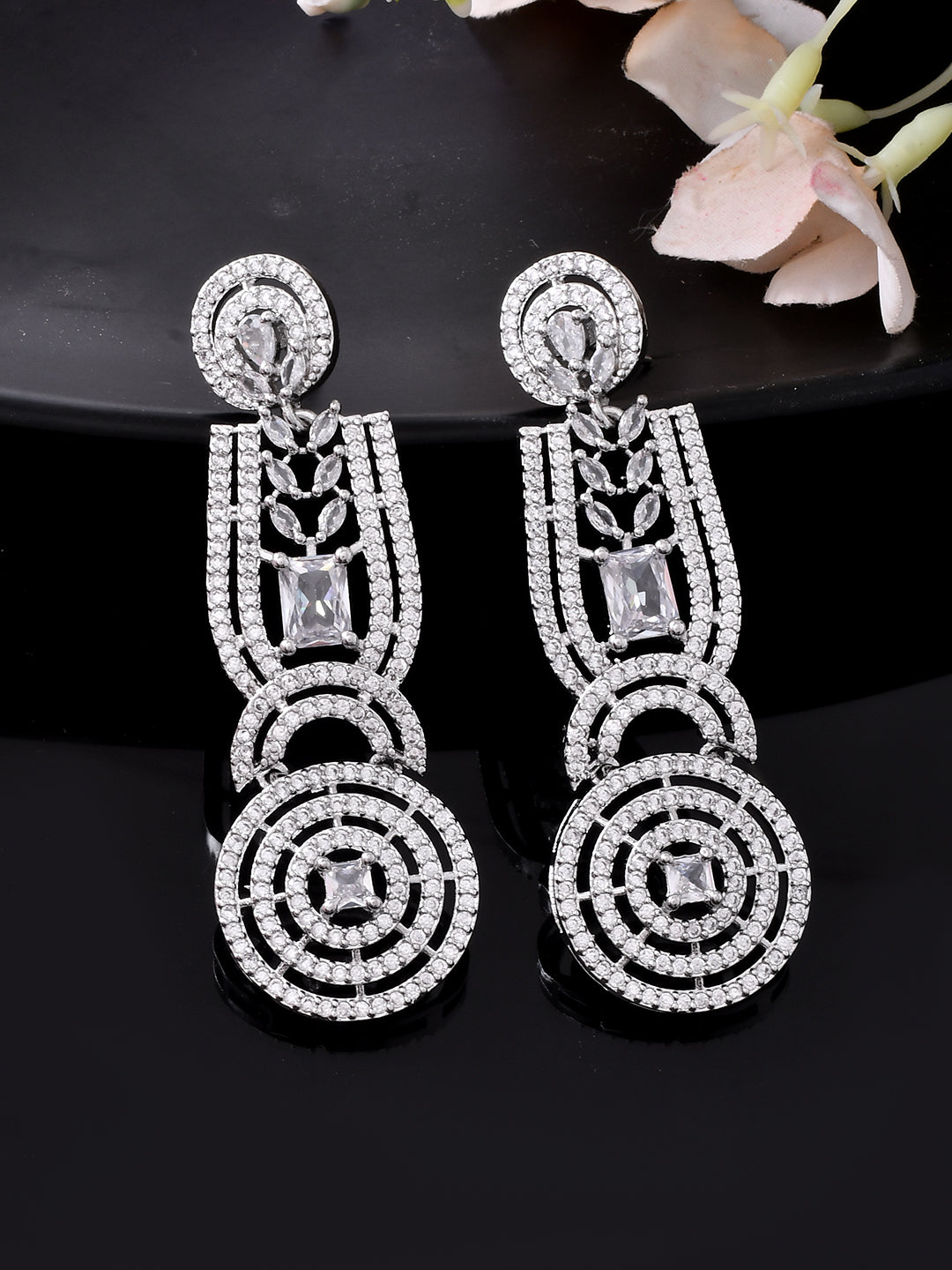 American Diamond Long Earrings | Party & Bridal Accessorie