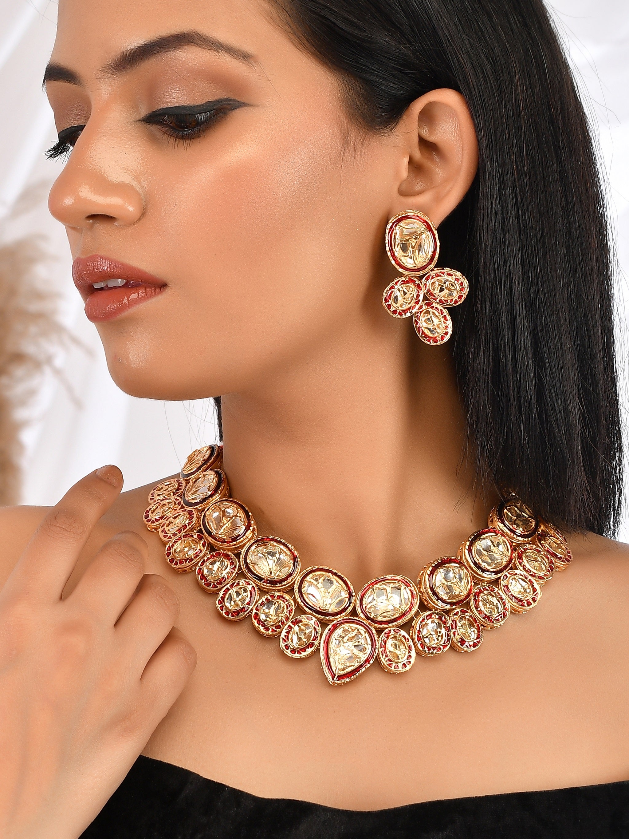 Kundan and meenakari deals jewellery