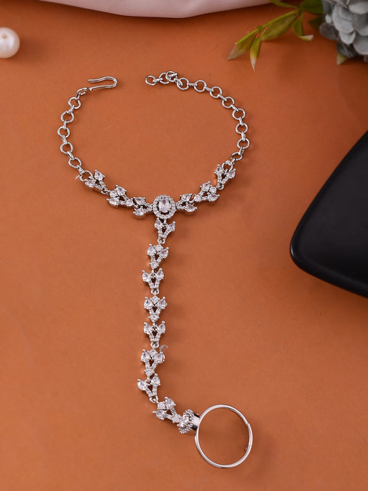American Diamond Bracelet Ring Haathphool For Women | Wedding & Party Wear Jewellery