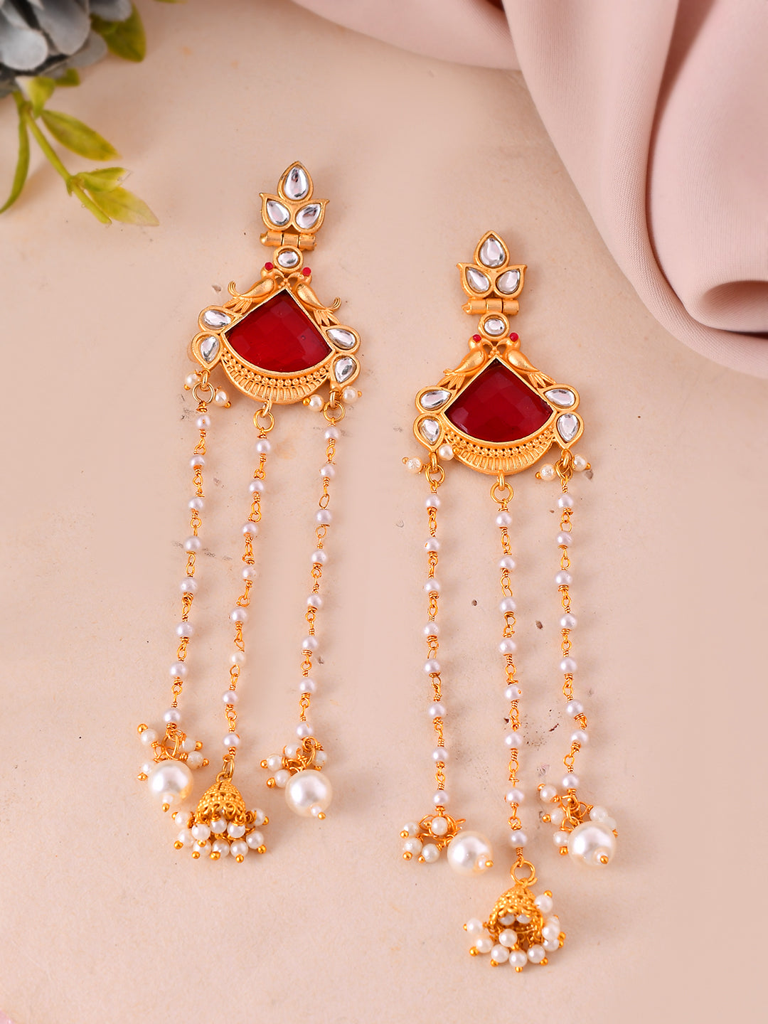 Traditional Pearl Drop Long Jhumka Earrings for Women | Ethnic Bridal Jewelry