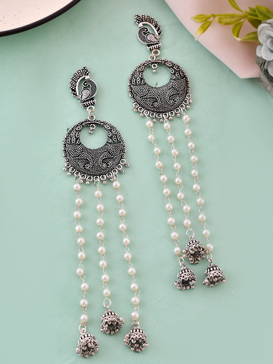 Oxidized Silver Jhumka Earrings for Women | Indian Ethnic Jewelry