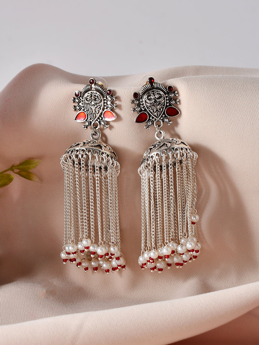 Oxidized & Traditional Style Silver-Plated Jhumka Earrings for Women | Indian Ethnic Jewelry
