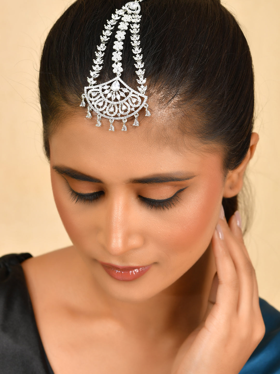 American Diamond CZ Paasa Maangtika for Women | Party & AD jewellery