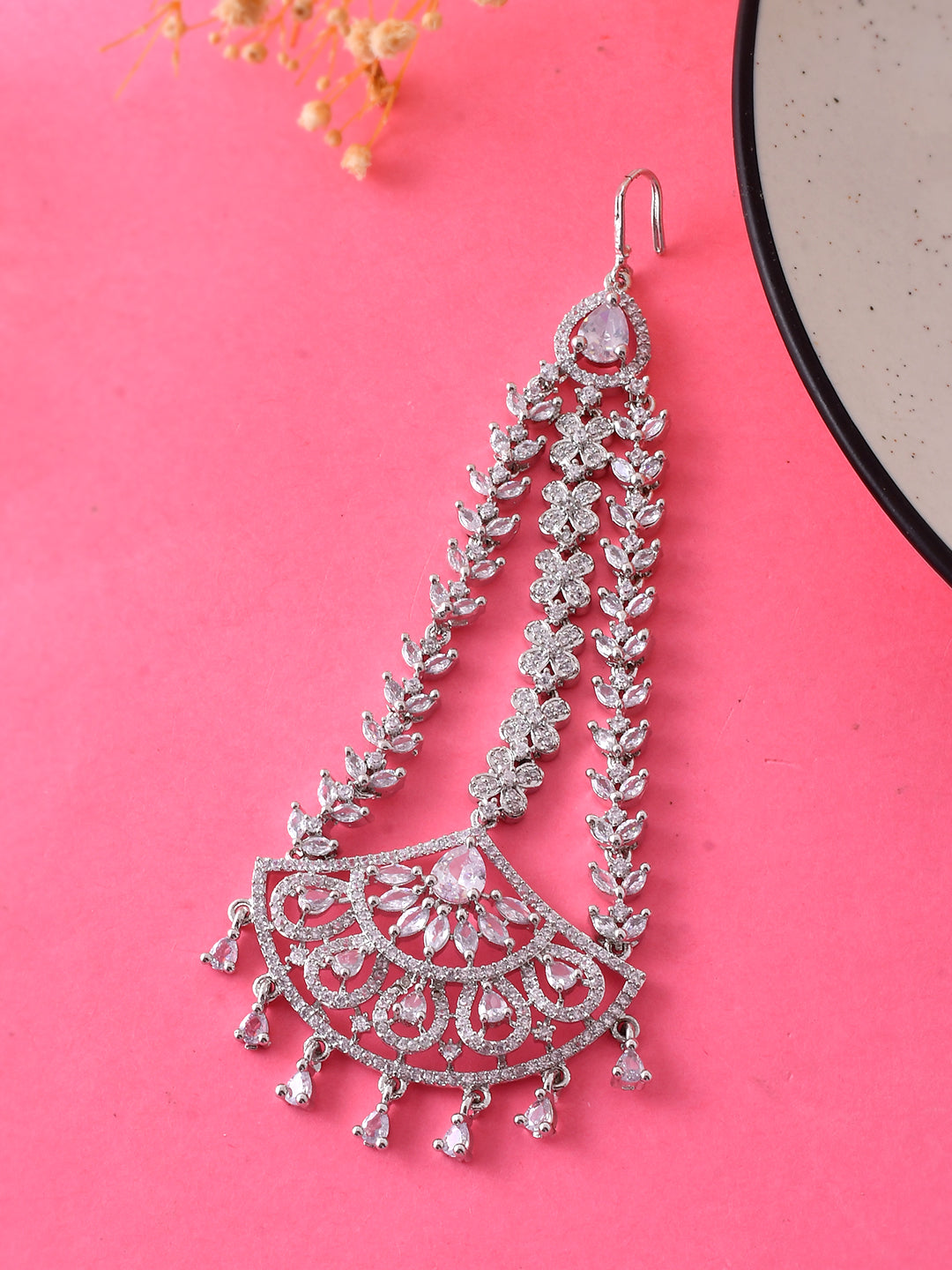 American Diamond CZ Paasa Maangtika for Women | Party & AD jewellery