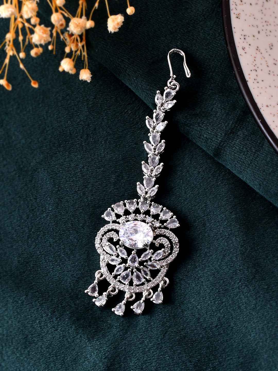 American Diamond  Bridal Maangtika for Women | Party & AD jewellery